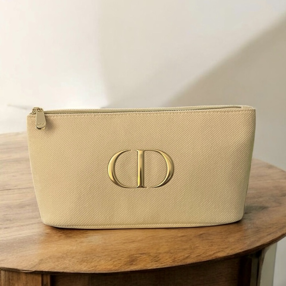 Dior Beauty Cream with Gold CD Cosmetic Pouch Bag. Limited Edition. 
NWOT.